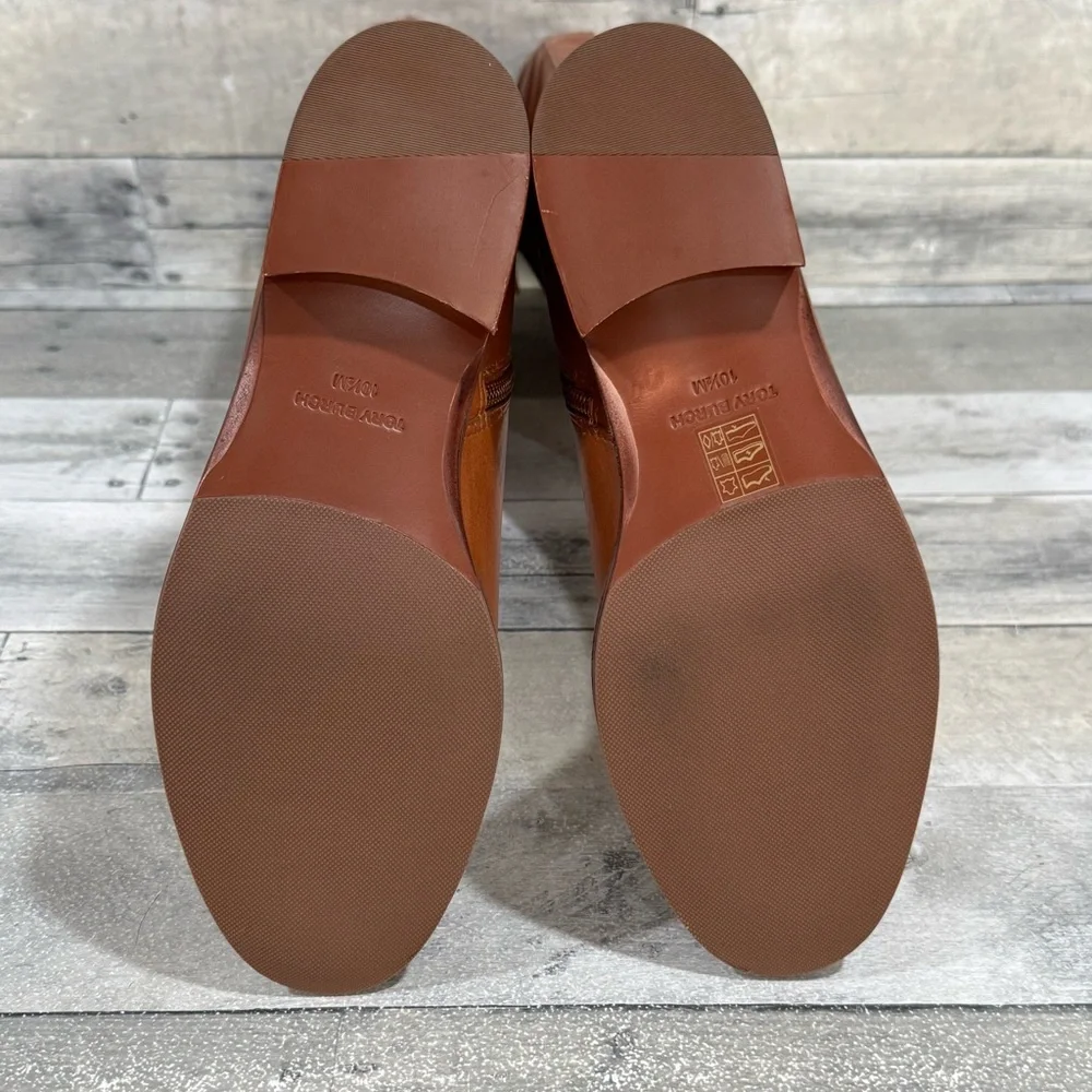 TORY BURCH EVERLY STRAP RIDING BOOTS - SIERRA TAN - SIZE - 10.5 M